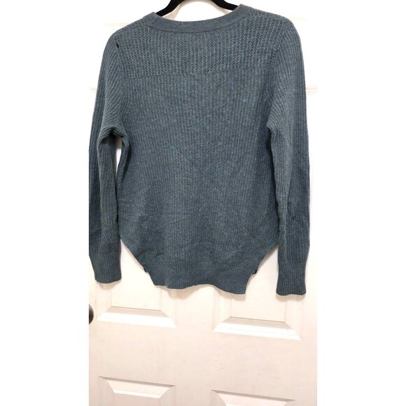 White + Warren Blue/Green Fishermen Utility Knit Sweater Women's Size M - Picture 3 of 8